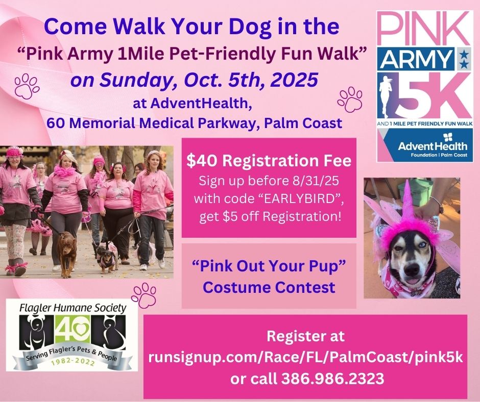 Pink Army 5K & 1-Mile Pet-Friendly Fun Walk
